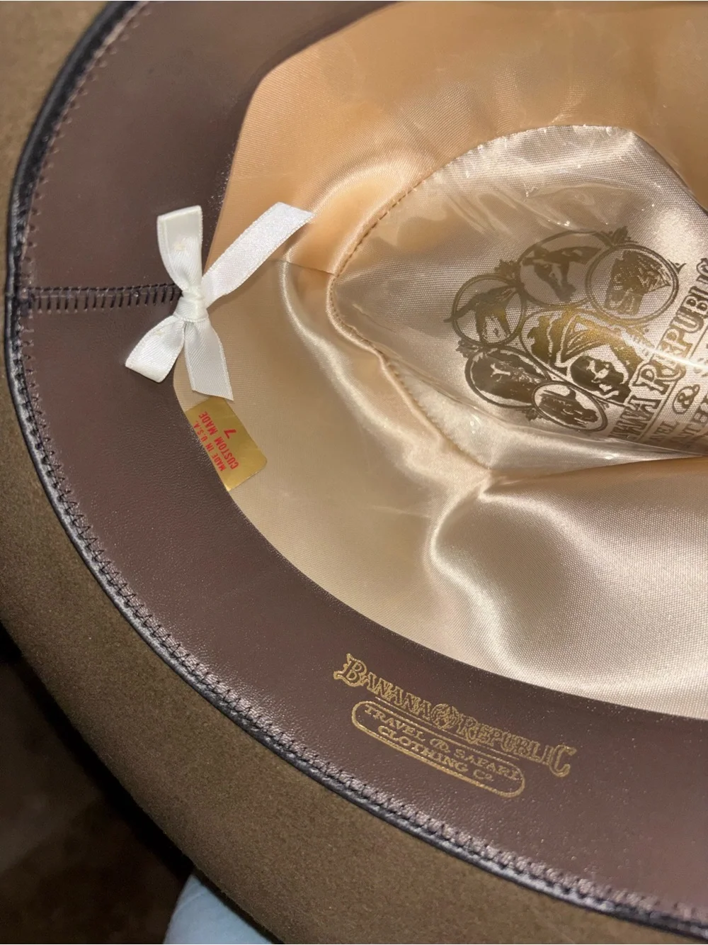 Vintage New Banana Republic Brown Fedora Safari Travel Indiana Jones Hat Wool 7